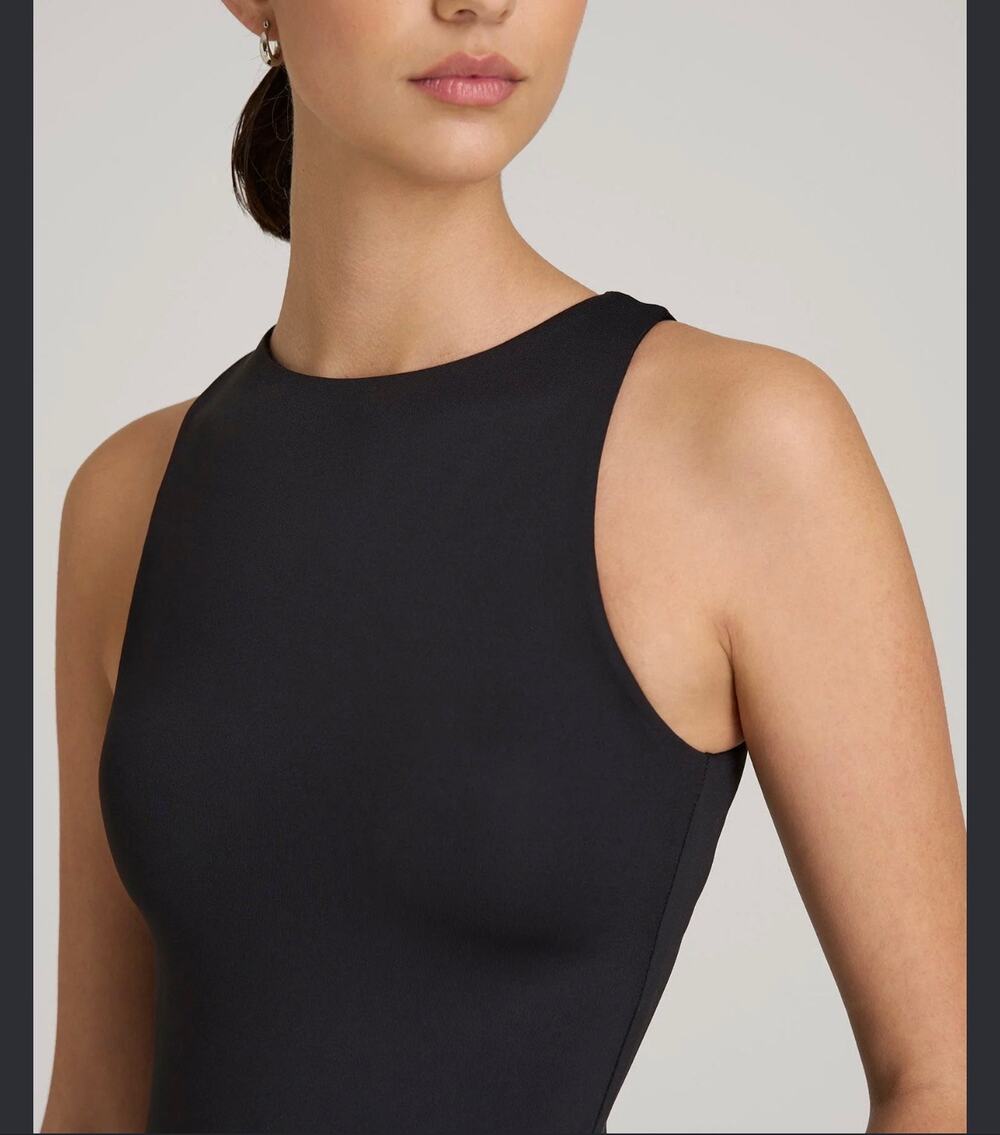 New Comfelie black padded high neck thong bodysuit sz L